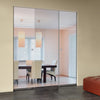 Linton 8mm Clear Glass - Obscure Printed Design - Double Absolute Pocket Door