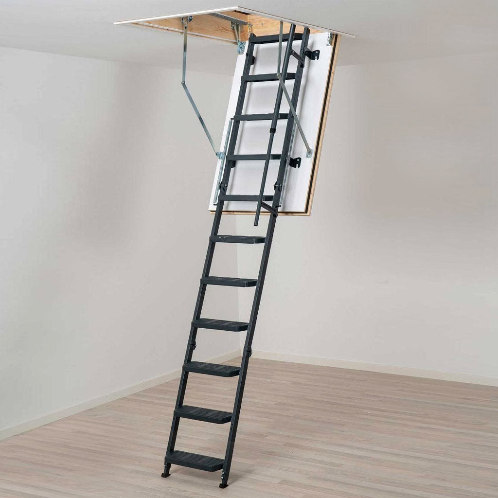 Dolle Steel Loft Ladder - REI Fire Rated Comfort Steel - Insulated Door, Max Ceiling Height 2700mm