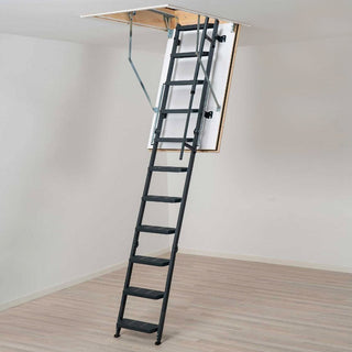 Image: Dolle Steel Loft Ladder - REI Fire Rated Comfort Steel - Insulated Door, Max Ceiling Height 2700mm