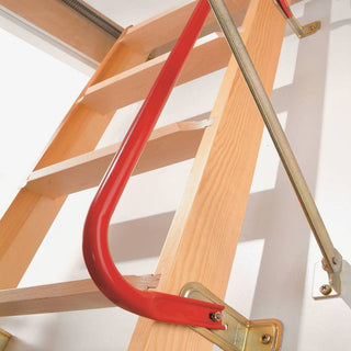 Image: Dolle Loft Red Handrail - For Clickfix 3-Section Ladder