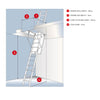 Dolle Steel Loft Ladder - ClickFix 76 Thermo Comfort Steel - Insulated Door, Max Ceiling Height 2640mm