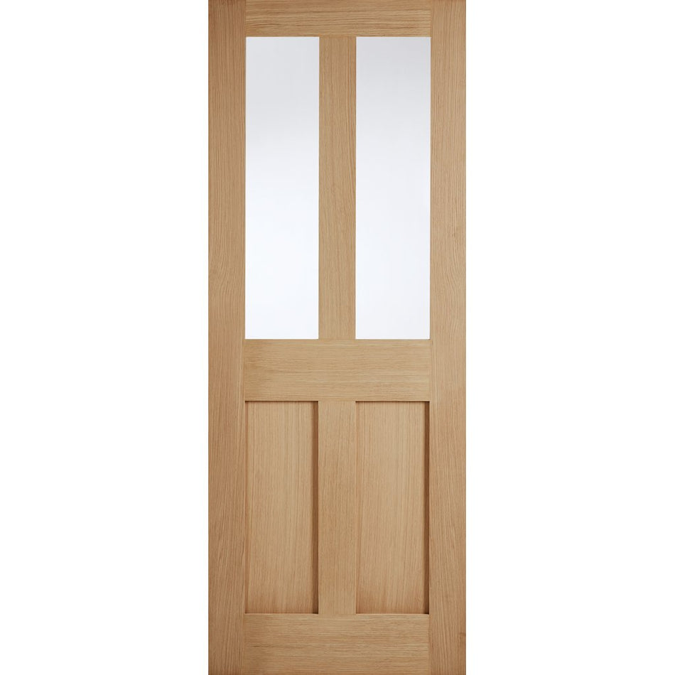 london 2 pane 2 pane oak door clear glass