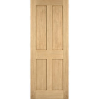 Oak Fire Door, London 4 Panel - 1/2 Hour Fire Rated
