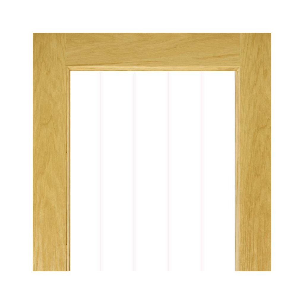 Ely 1L Top Pane Oak Door - Clear Etched Glass - Unfinished from Deanta UK
