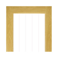 Ely 1L Top Pane Oak Door - Clear Etched Glass - Unfinished from Deanta UK