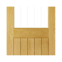 Ely 1L Top Pane Oak Door - Clear Etched Glass - Unfinished from Deanta UK
