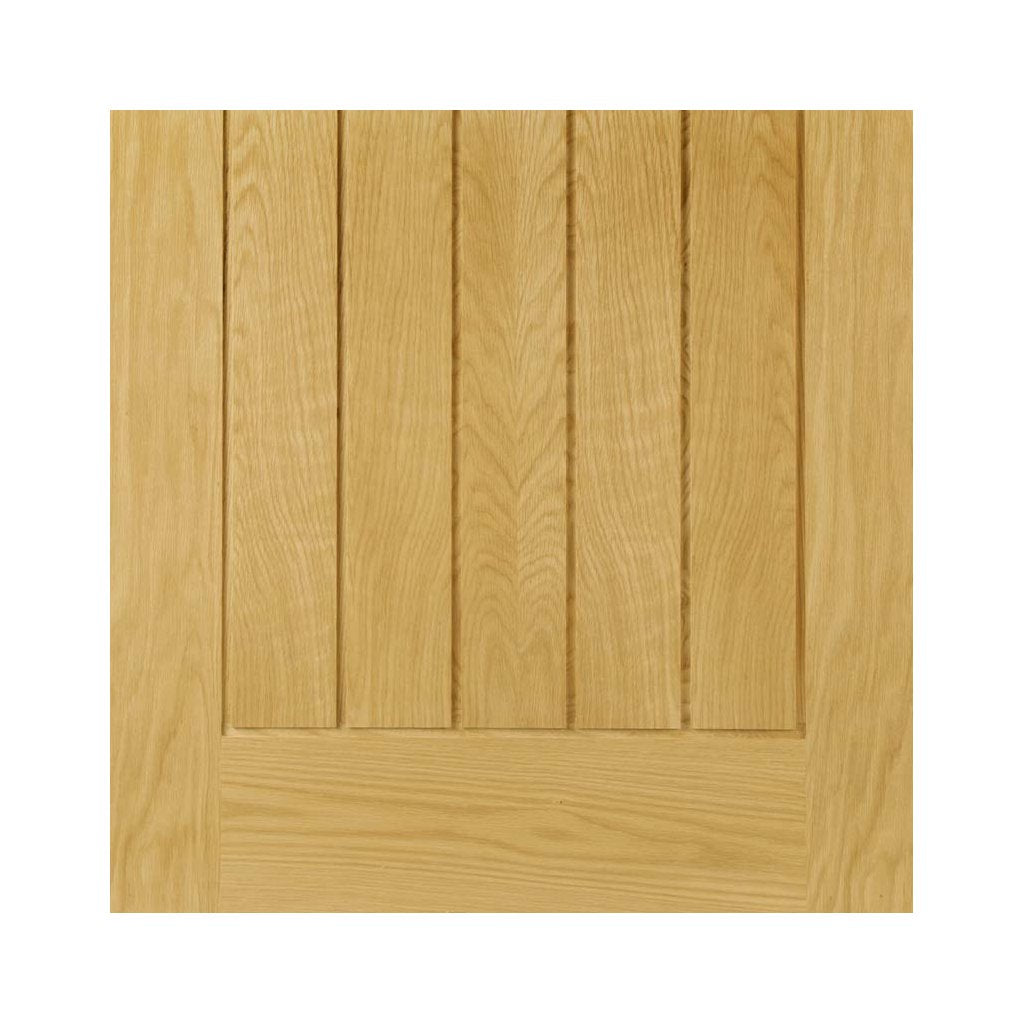 Ely 1L Top Pane Oak Door - Clear Etched Glass - Unfinished from Deanta UK