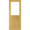 Ely 1L Top Pane Oak Door - Clear Etched Glass - Unfinished from Deanta UK