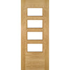 Bespoke Seville 4L Glazed Oak Internal Door Pair - Prefinished
