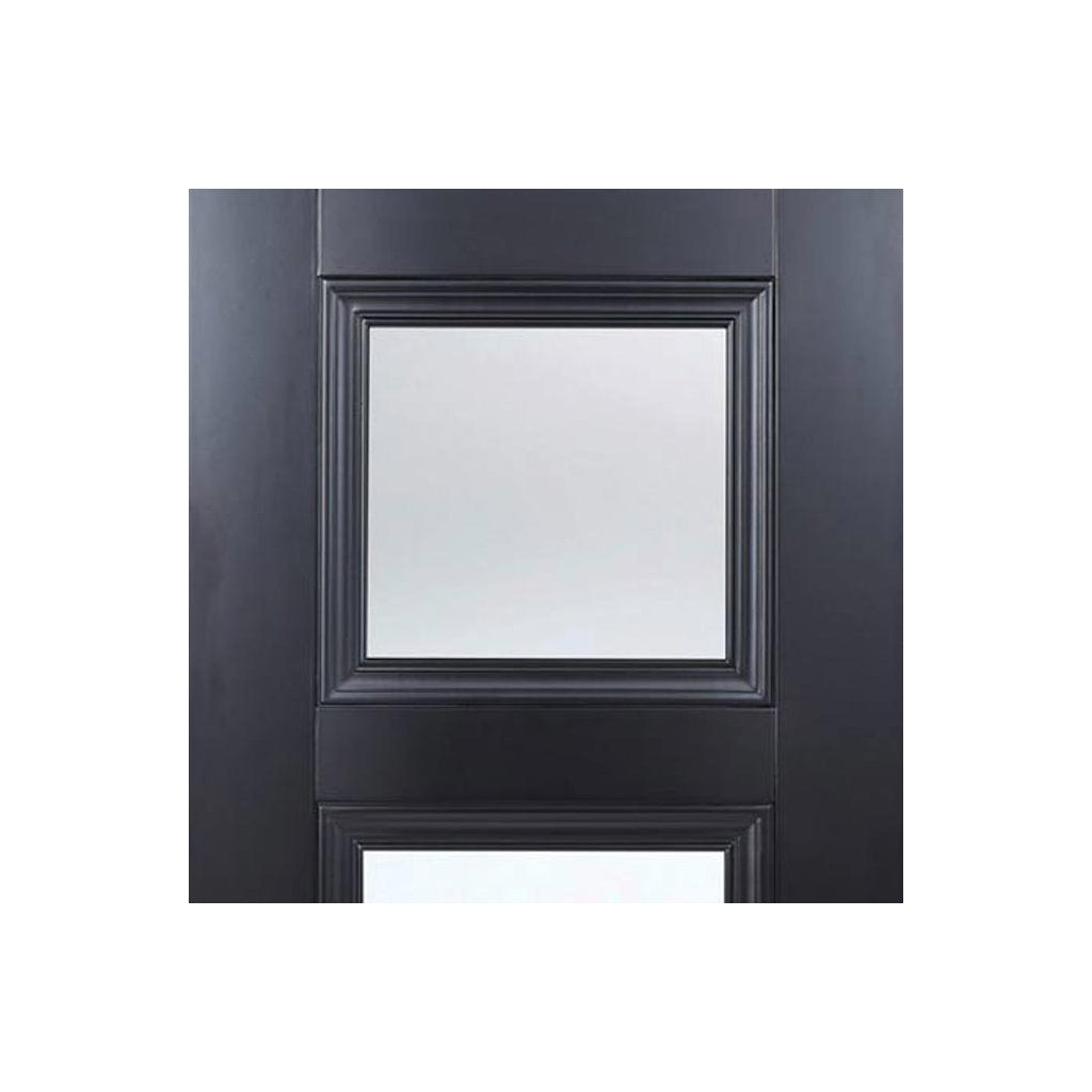 Amsterdam Black Primed Door Pair - Clear Glass
