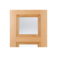 Amsterdam 3 Pane Glazed Oak Door Pair - Prefinished