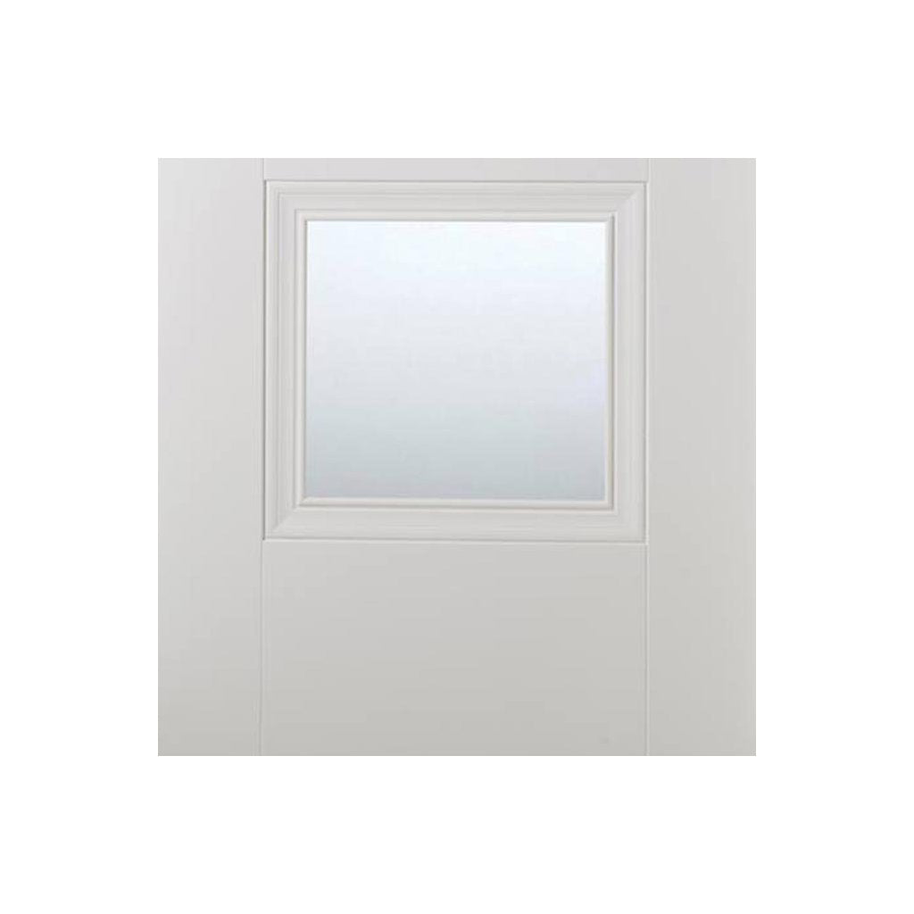 Amsterdam 3 Panel Door Pair - Clear Glass - White Primed