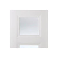 Amsterdam 3 Panel Door Pair - Clear Glass - White Primed