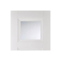Amsterdam 3 Panel Door Pair - Clear Glass - White Primed