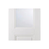 Arnhem 1 Pane 1 Panel Door Pair - Clear Glass - White Primed