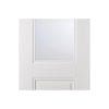 Arnhem 1L 1 Panel Single Evokit Pocket Door Detail - Clear Glass - White Primed