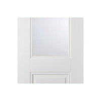 Arnhem 1L 1 Panel Single Evokit Pocket Door Detail - Clear Glass - White Primed