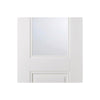 Arnhem 1L 1 Panel Single Evokit Pocket Door Detail - Clear Glass - White Primed