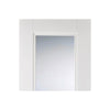 Arnhem 1 Pane 1 Panel Door Pair - Clear Glass - White Primed