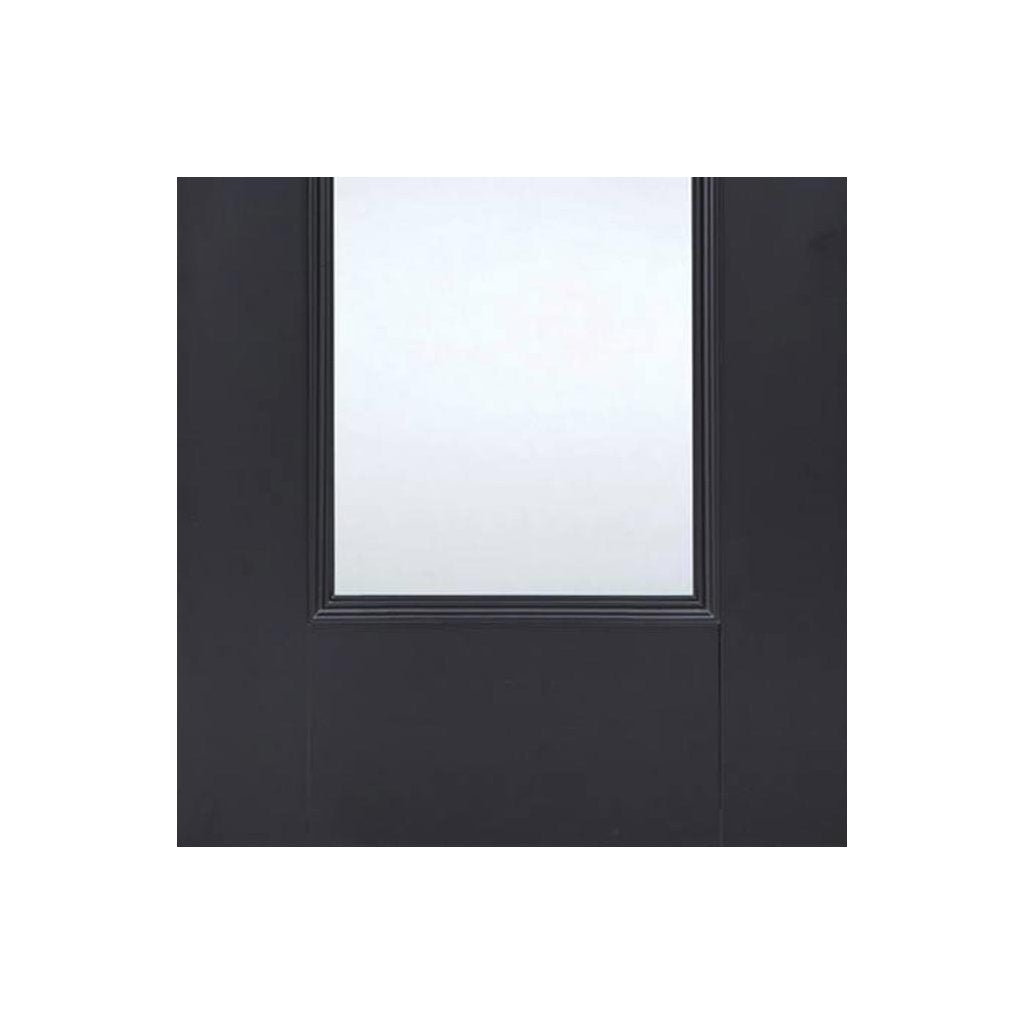Eindhoven Black Primed Door Pair - Clear Glass