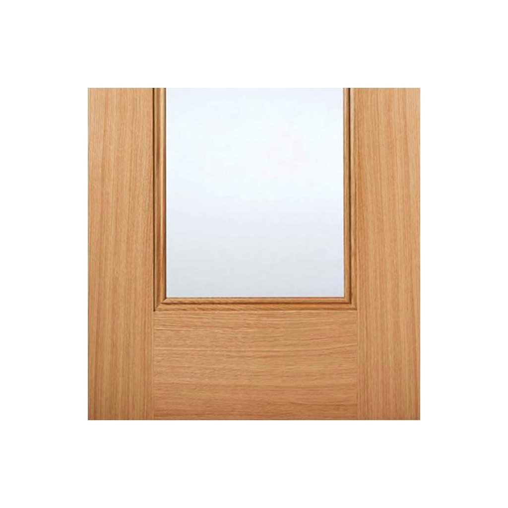 eindhoven 1l oak door clear safety glass prefinish
