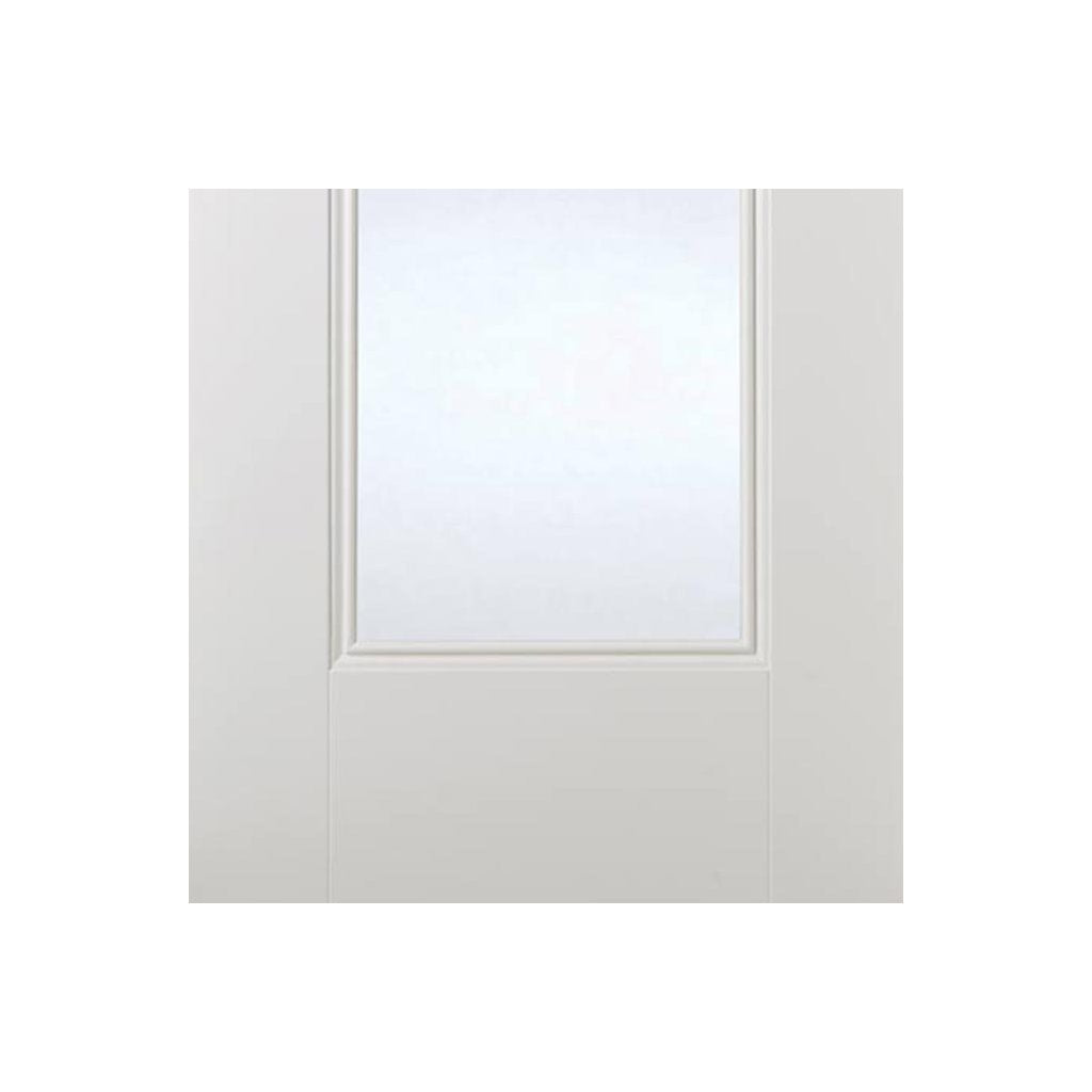 Eindhoven 1 Pane Door Pair - Clear Glass - White Primed