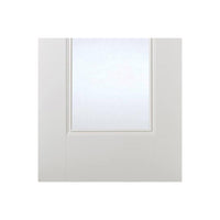Eindhoven 1 Pane Door Pair - Clear Glass - White Primed
