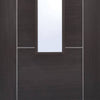 Laminate Vancouver Dark Grey Door Pair - Clear Glass - Prefinished