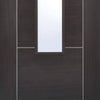 Laminate Vancouver Dark Grey Door Pair - Clear Glass - Prefinished