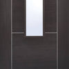 Laminate Vancouver Dark Grey Door Pair - Clear Glass - Prefinished