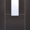 Laminate Vancouver Dark Grey Single Evokit Pocket Door Detail - Clear Glass - Prefinished