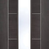 Laminate Vancouver Dark Grey Single Evokit Pocket Door Detail - Clear Glass - Prefinished