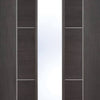 Laminate Vancouver Dark Grey Single Evokit Pocket Door Detail - Clear Glass - Prefinished