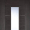 Laminate Vancouver Dark Grey Door Pair - Clear Glass - Prefinished