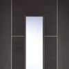 Laminate Vancouver Dark Grey Door Pair - Clear Glass - Prefinished