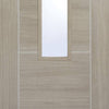 Laminate Vancouver Light Grey Door Pair - Clear Glass - Prefinished