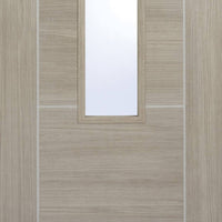 Laminate Vancouver Light Grey Single Evokit Pocket Door Detail - Clear Glass - Prefinished