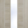 Laminate Vancouver Light Grey Door Pair - Clear Glass - Prefinished