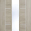 Laminate Vancouver Light Grey Door Pair - Clear Glass - Prefinished