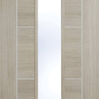 Laminate Vancouver Light Grey Single Evokit Pocket Door Detail - Clear Glass - Prefinished