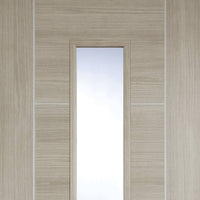 Laminate Vancouver Light Grey Single Evokit Pocket Door Detail - Clear Glass - Prefinished