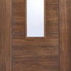 Laminate Vancouver Walnut Door Pair - Clear Glass - Prefinished