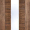Laminate Vancouver Walnut Door Pair - Clear Glass - Prefinished