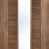 Laminate Vancouver Walnut Door Pair - Clear Glass - Prefinished