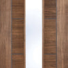 Laminate Vancouver Walnut Single Evokit Pocket Door Detail - Clear Glass - Prefinished