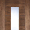 Laminate Vancouver Walnut Door Pair - Clear Glass - Prefinished