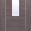 Laminate Vancouver Medium Grey Door Pair - Clear Glass - Prefinished