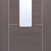 Laminate Vancouver Medium Grey Single Evokit Pocket Door Detail - Clear Glass - Prefinished