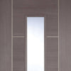 Laminate Vancouver Medium Grey Door Pair - Clear Glass - Prefinished