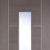 Laminate Vancouver Medium Grey Single Evokit Pocket Door Detail - Clear Glass - Prefinished